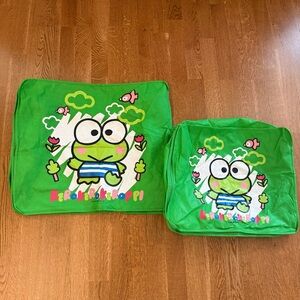 Vintage Sanrio 2002 Kerokero Keroppi Storage Clothing Bag Set 2 Large & Medium